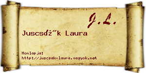 Juscsák Laura névjegykártya