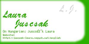 laura juscsak business card